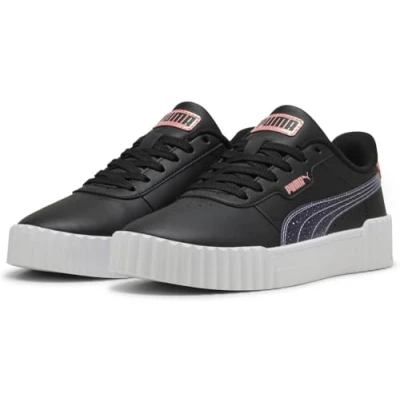 Afbeelding van Puma Carina 3.0 Blurry Dreams Jr Sneakers voor meisjes, Black Lavender Alert Pink Fruit, 38 EU
