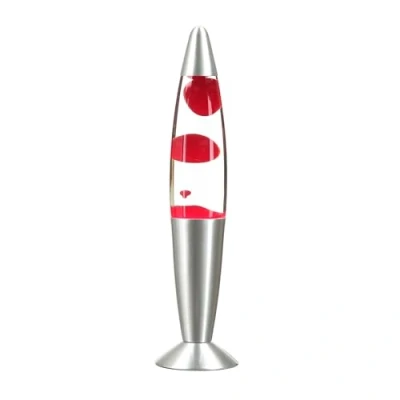 Afbeelding van Rode mini lavalamp, retro lamp, klein, krachtig, rustgevend, 36 cm, cadeau idee voor Kerstmis, inclusief gloeilamp, G9 25 W met bekabelde schakelaar, vulkanische lamp