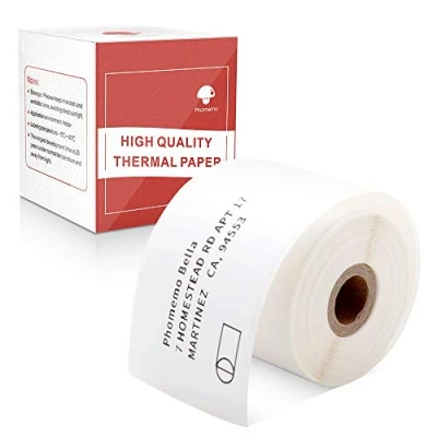 Afbeelding van Phomemo Labelprinteretiketten, 40 x 60 mm, voor M110, M120, M200, M220, M221 labelprinters, zelfklevend, 130 stuks per rol