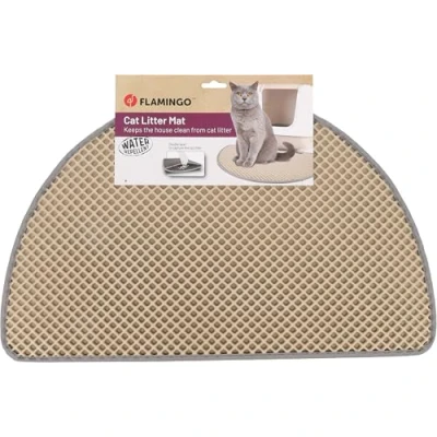 Afbeelding van Flamingo kattenbakmat Matz beige 65 x 40 1.3 cm Anti slip Ideaal voor Maine Coon, Ragdoll, Noors en Brits Korthaar