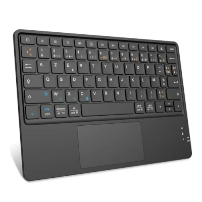 Afbeelding van FINTIE Frans AZERTY toetsenbord 10 inch Bluetooth met ultradunne en lichte touchpad voor iPad, Android tablet, zwart