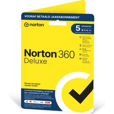 Afbeelding van Norton 360 Deluxe 2020 5 Apparaten 1 Jaar 50GB Nederlands Windows/MAC/Android/iOS Download