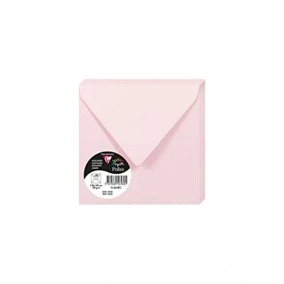 Afbeelding van Clairefontaine 5658C, verpakking met 20 gegomde enveloppen, vierkant, 14 x cm, 120 g/m², kleur: roze, uitnodiging voor evenementen en correspondentie, pollen serie, glad papier van hoge kwaliteit