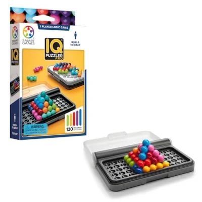 Image de SmartGames IQ Puzzler Pro Jeu de Réflexion Enfant 6+ 120 Défis 1 Joueur Résolvez des Puzzles en 2D et 3D Développe Logique &amp; Intelligence Spatiale Poche Compact Idée Cadeau
