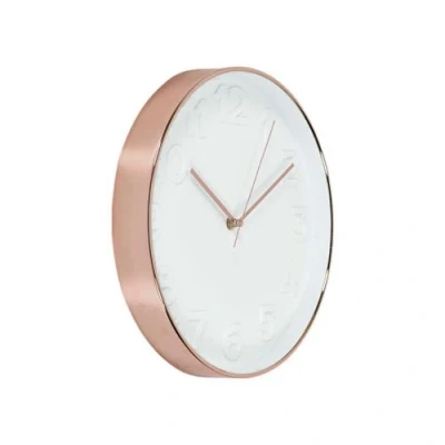 Image de The Home Deco Factory Horloge ronde cuivrée et blanche 30.5 cm