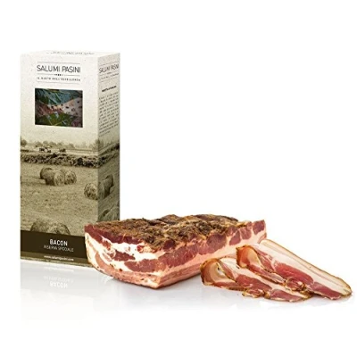Afbeelding van Gerookte pantoffel (Bacon) in Salumi Pasini doos 700 g 100% Italiaans vlees gluten en lactosevrij