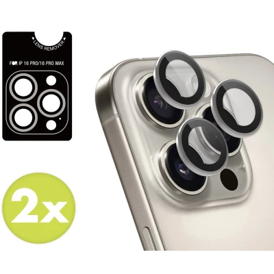 Afbeelding van imoshion 2 Pack Camera lens protector Screenprotector Geschikt voor iPhone 16 Pro, Pro Max Grijs