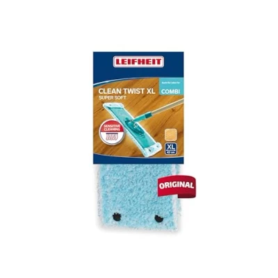 Afbeelding van Leifheit Clean Twist XL extra zacht, vervangende hoes van speciale vezels, ideaal voor gevoelige vloeren, dweil mop met minimale wateropname