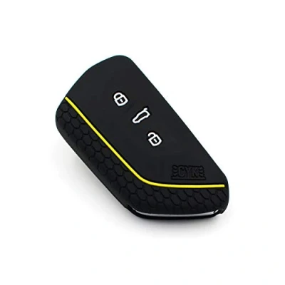 Afbeelding van VF beschermhoes voor autosleutels, 3 knoppen , siliconen, zwart / geel