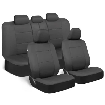 Afbeelding van BDK PolyPro Complete set autostoelhoezen (antracietgrijs) voor en achter, eenvoudig te installeren, binnenhoezen auto, vrachtwagen, bestelwagen, suv