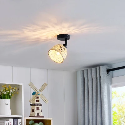 Afbeelding van Lindby buitenspot 1licht Bamboe H: 10 cm E14 hel hout