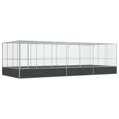 Afbeelding van vidaXL Volière met zilveren verlenging, 725 x 307 212 cm, staal