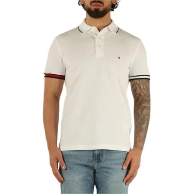 Afbeelding van Tommy Hilfiger FLAG CUFF Poloshirt, Heren, Maat: Small, White