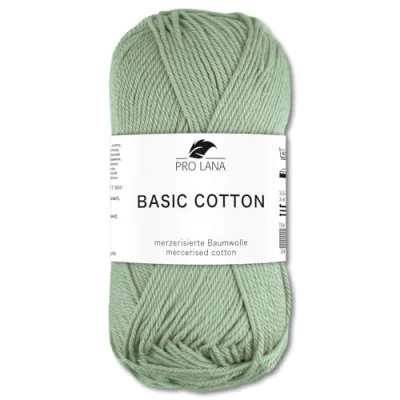 Afbeelding van Frida&#039;s Wollhaus Pro Lana 50 g basic katoenen breiwol voor breien en haken 64 kleuren (62 licht olijf)