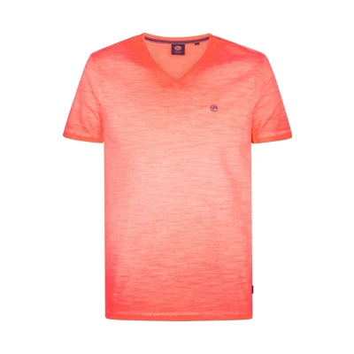Afbeelding van Petrol Industries LOGO Stingray Tshirt basic, Heren, Maat: Small, Fiery coral