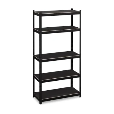 Afbeelding van Relaxdays stellingkast 180x90x40 cm 875 kg staal 5 planken woonkamer zwart