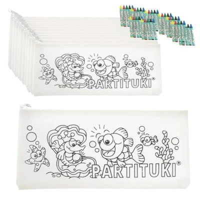 Afbeelding van Partituki Cadeauset voor verjaardag, 10 kleurpotloden en sets met 5 kleurpotloden. Gadgets feest, kinderen. CE certificaat