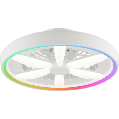 Afbeelding van Brilliant Gaiano Plafondventilator Met verlichting Ø 48 cm LED 48W Wit en RGB kleuren Dimbaar Timer CCT Afstandsbediening Zeer stil