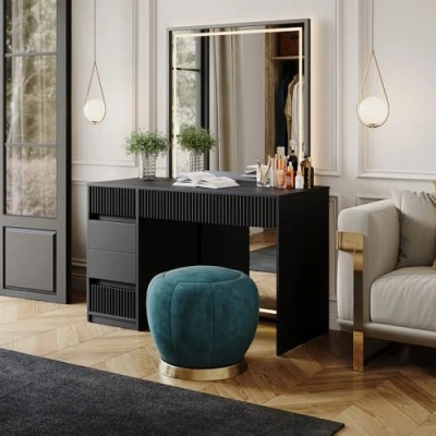 Afbeelding van Vicco Omira kaptafel, zwart, 120 cm, zonder spiegel