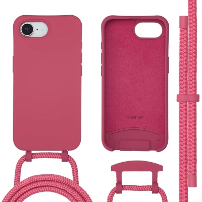 Afbeelding van imoshion Color Backcover met afneembaar koord MagSafe voor de Apple iPhone 16e Red Raspberry