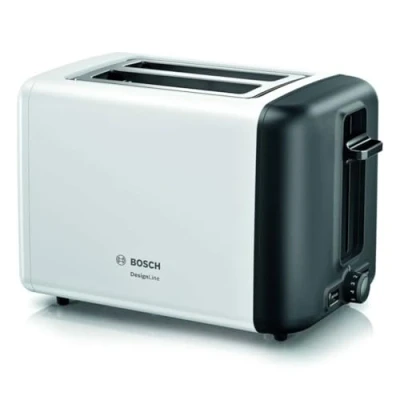 Afbeelding van Bosch Tat3P421 Designline Broodrooster Wit/Zwart