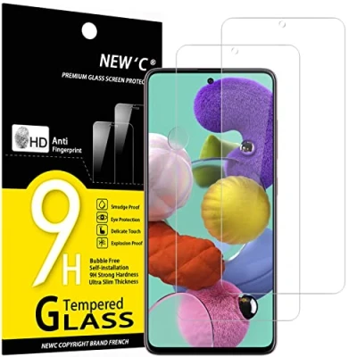 Afbeelding van NEW&#039;C 2 Stuks, Screen Protector voor Samsung Galaxy A51, Gehard Glass Schermbeschermer Film 0.33 mm ultra transparant, resistent, anti kras, vingerafdrukken