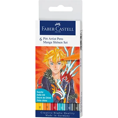Image de Set de 6 Feutres Faber Castell Pitt Artist Pens Manga Shônen
