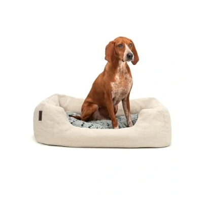 Afbeelding van lionto hondenbed met omkeerbaar kussen, hondenmand, M, 80 x 60 cm, beige