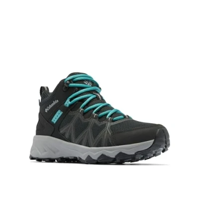Afbeelding van Columbia Peakfreak 2 Mid Outdry waterdichte trekking en wandelschoenen voor dames, Zwart blauwgroen.