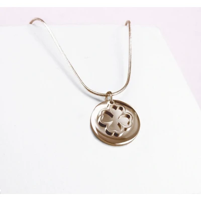 Afbeelding van Ponytail&amp;Co Hanger Munt met Klaver Roségoud One Size Agradi.be