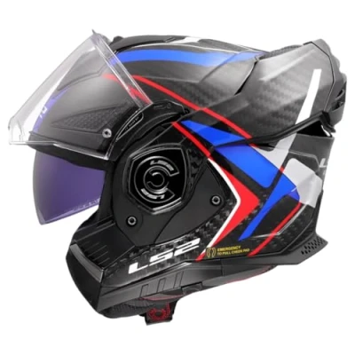 Afbeelding van LS2 FF901 Advant X Carbon systeemhelm Future II wit blauw Maat XS