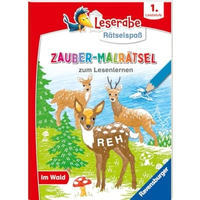 Afbeelding van Ravensburger Leserabe Zauber Malrätsel zum Lesenlernen: Im Wald (1. Lesestufe), Malen auf Zauberpapier, Rätsel, Lesen lernen Vorschule, Rätselbuch ab 6 Jahre