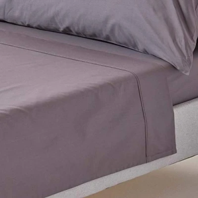 Afbeelding van Homescapes Percal laken zonder elastiek 240 x 275 cm, donkergrijs 100% Egyptisch katoen