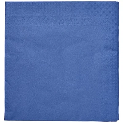 Afbeelding van MORIGAMI SER4230239 Servetten 40 x cm, 2 laags, 1/4 vouw, 100 servetten, gladde lagen met bies, blauw
