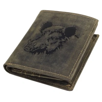 Afbeelding van Greenburry Vintage Animal portemonnee heren olijfgroen