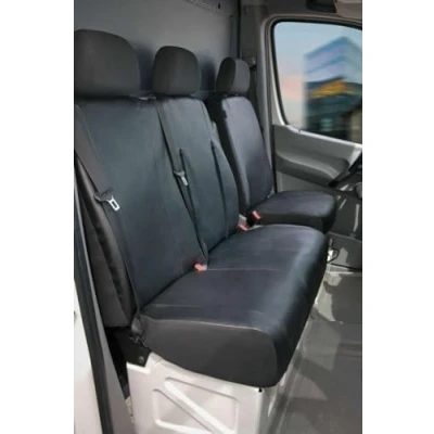 Afbeelding van WALSER 11496 Stoelhoes Zwart Kunstleer, Polyester Voor VOLKSWAGEN: Crafter 30 50 Van, 35 Minibus, Van
