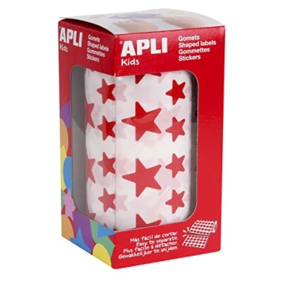 Afbeelding van Apli kids 4889 rol met 2360 sterstickers, 11 mm en 20 mm, rood