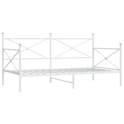 Afbeelding van vidaXL Slaapbank zonder matras 100x200 cm staal wit