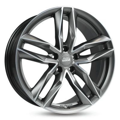 Afbeelding van MAM 5 gat 20duim 112mm lichtmetalen Velg RS3 mat palladium vooraan gepolijst MAMRS38520511245MPFP