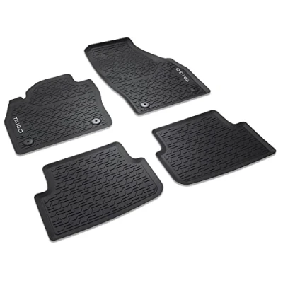 Image de Volkswagen 2G706150082V Lot de 4 tapis sol en caoutchouc pour toutes saisons Noir avec inscription Taigo