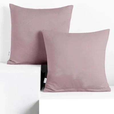 Image de DecoKing 2 taies d&#039;oreiller 80 x cm, jersey 100% en de coton, peigné peigné, fermeture éclair, couleur ambre
