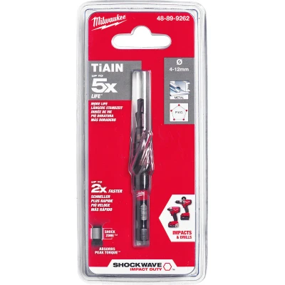 Afbeelding van MILWAUKEE 48899262 SHOCKWAVE IMPACT DUTY stappenboor ShW 4 12 mm (5 stappen van 2mm)