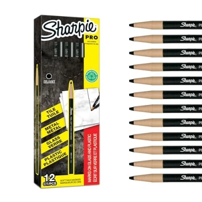 Afbeelding van SHARPIE China Marker Multifunctionele Marker, fijne punt, zwart, 12 stuks