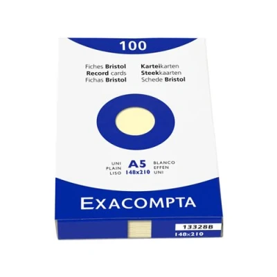 Image de Bristol Exacompta 148x210mm 205g Uni Etui de 100 fiches Azur