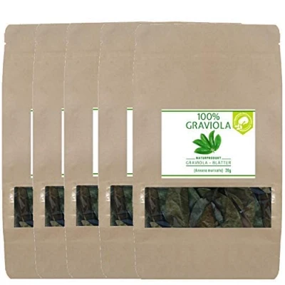 Afbeelding van 5 x 100% COROSSOL BLADEREN (5 20 g). Nieuwe oogst, wilde collectie. Natuurlijk en onbehandeld. Soursop. Guanabana. Zuurzak. Graviola. Guyabano.