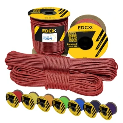 Afbeelding van EdcX nylon paracord 425 3 mm (15, 30, 50 en 100 m) type II touw verkrijgbaar in vele kleuren (rood, 30