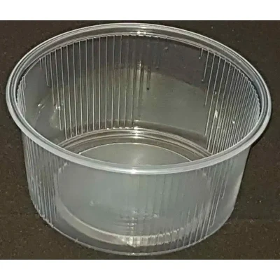 Afbeelding van Ronde Bakjes 101mm Saladebakjes 250cc 101 serie Rond Geribbeld PP Transparant Ø x 45mm
