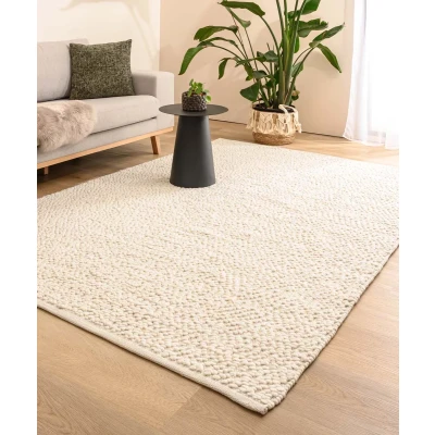 Afbeelding van Wollen Tapijt/Vloerkleed Agder Wit 200x300 Cm 100% Wol
