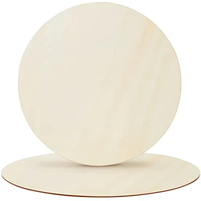 Afbeelding van Belle Vous Onbewerkt Houten Cirkels (2 Pak) 60 cm Ronde Snedes Blanke Schijven/Uitsnedes voor DIY Hobby, Verven, Deurhangers/Borden &amp; Kerst/Seizoen/Feest Decoraties