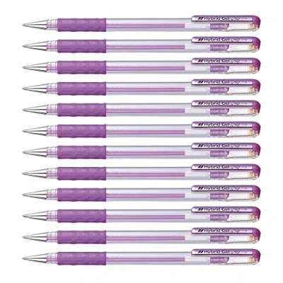 Afbeelding van Pentel, Hybrid Gel Grip rollerball gelpen, punt 0,6 mm, lijndikte 0,3 zwart, 12 stuks